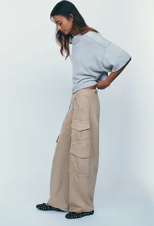 Pilcro Aero Wide Leg Cargo Pants