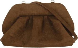 Themoir&egrave; Bios Pochette Media in Camoscio Effetto Coccodrillo - - Bags - Donna - Marrone - ONE SIZE