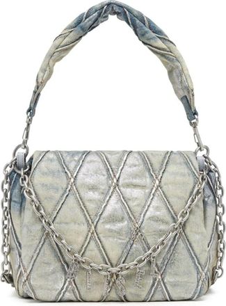 Diesel Charm-D M-Shouldertas - Dames - Schoudertassen - Beige - ONE Size - Denim - Tassen