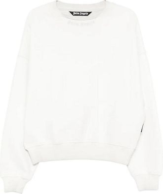 Palm Angels Curved Logo Loose Collar Crew Off White