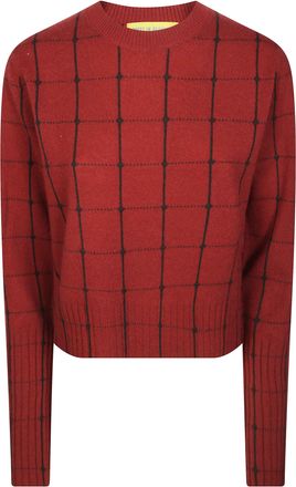 Guest In Residence Shrunken Checker Cropped Cashmere Sweater