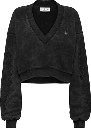 Philipp Plein Washed V-Neck Sweatshirt Piercing