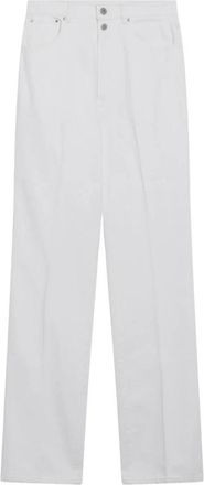 Christophe Lemaire High Waisted Straight Pants - Dames - Regular Fit Jeans - Wit - XS - Katoen - Jeans