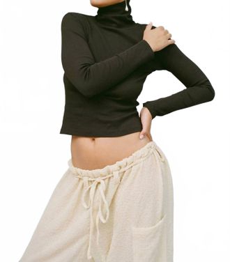 Gil Rodriguez Bellevue Long Sleeve Turtleneck Top In Black