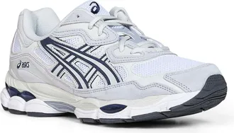 Asics Mens Sneakers Gel-Nyc White-Midnight Blue Grey Leather Trainers