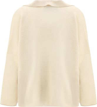 Alanui Womens Sweater With Polo Collar Off White