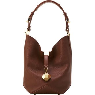 Lanvin Catch By Lanvin Medium Bucket Bag In Grained Leather in Chestnuts at Nordstrom