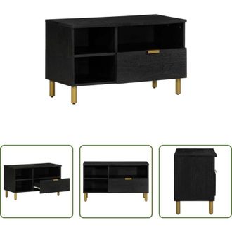 vidaXL vidaXL Armadio hi-fi - Mobile Porta TV Nero 80x33x46 cm in Legno Multistrato