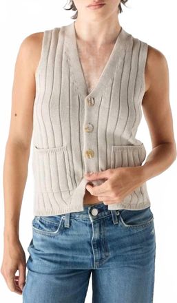 Amo Marlowe Sweater Vest In Saltstone