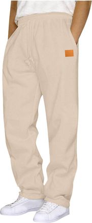 Generic Tracksuit Bottoms Men Fleece Lined Joggers Elasticated Waist Open-Hem Sweatpants with Pockets Mens Classic Sports Jogging Bottoms Causal Relaxed Fit R