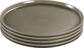 SIA D&eacute;co Juego de 4 platos llanos de gres verde d28