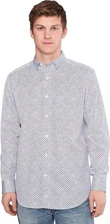Johnston & Murphy Printed Cotton Shirt Mens Clothing White 1 : 2XL
