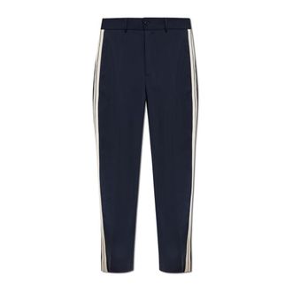 Moncler Trousers with side stripes - male - Moncler - Straight Trousers - Blue - XL - Trousers
