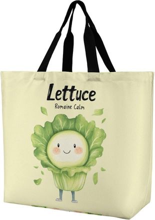 Generic Lettuce Romaine Calm Reusable Shopping Bags One Shoulder Grocery Tote Bag Waterproof Big Purse for Work Travel