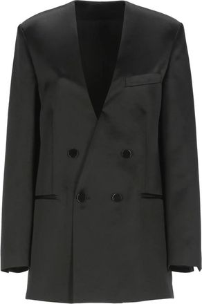 Philosophy di Lorenzo Serafini Satijnen Blazer met V-hals - Dames - Blazers - Zwart - XS - Satijn - Jassen