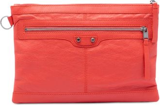 Balenciaga Pre-owned Balenciaga Lambskin Motocross Classic Clip M Clutch Ladies 275022 7520 C 528147