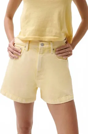 Pistola Denim Womens Saige High Rise A-Line Short In Yellow
