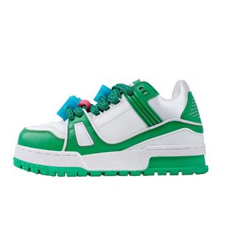 Generic Couple Thick Soled Bread Shoes Versatile Outdoor Leisure Sports Comfortable Breathable Sneakers (Green,4.5)