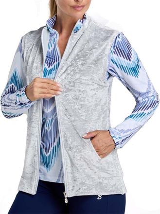 Sofibella Crushed Velvet Womens Golf Vest in Stone at Nordstrom, Size X-Small