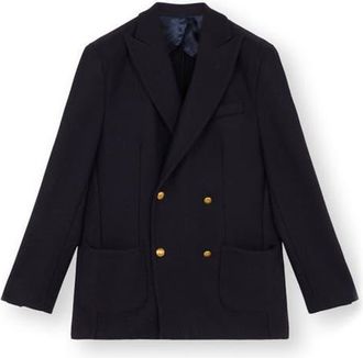 Fortela David Double-Breasted Wool Jacket in Navy Blue at Nordstrom, Size 52 Eu