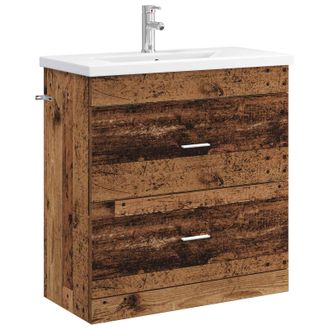 vidaXL Juego De Muebles De Ba&ntilde;o Madera Envejecida 81 X 40 X 84,5 Cm Vidaxl
