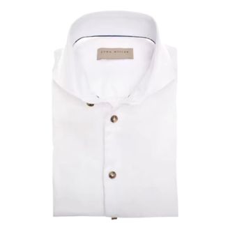 John Miller Formal Shirts, male, White, Size: L Slim Fit 100% Linen Shirt