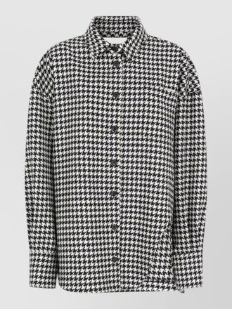The Attico wool houndstooth relaxed-fit shirt jacket