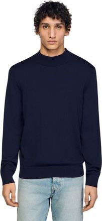 Sandro Wool sweater with a high collar in Midnight Blue at Nordstrom, Size Xx-Large