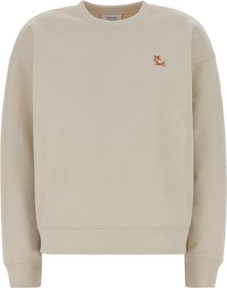 Maison Kitsun&eacute; Relaxed Fit Crewneck Sweater with Embroidered Fox Logo
