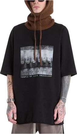 Rick Owens T-shirt Jumbo SS - Heren - T-shirts - Zwart - S - Katoen - Tops