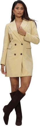 Co'Couture Kleedjes, Dames, Beige, S, Leer, Nilan CC Blazer Jurk