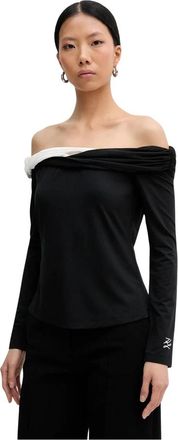 Karl Lagerfeld Off-shoulder Blouse - Dames - Longsleeves - Zwart - XS - Tops