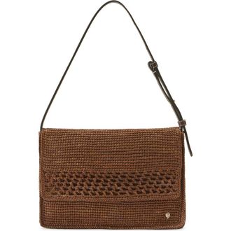 Helen Kaminski Poppy Crochet Raffia Shoulder Bag in Nutshell at Nordstrom