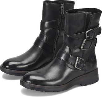 Born Womens Born Mayne BR0063703 Black Leather Round Toe Ankle Boots ZOGG2306