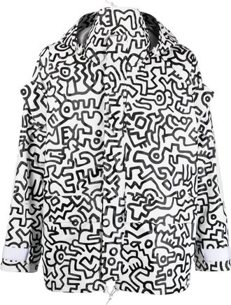 Junya Watanabe x Keith Haring graphic-print jacket - men - Polyester/Nylon/Cotton - M - White