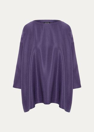 Eskandar Wide A-Line Scoop Neck Top - Long Length