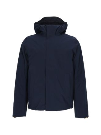 K-Way Short Padded Jacket With High Collar And Concealed Closure
