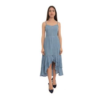 Guess Marina Strap Dress - Dames - Casual kleedjes - Blauw - XS - Leer - Kleedjes