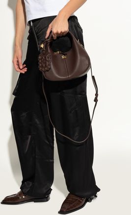 Ganni Handbag Hobo Mini, Womens, Brown