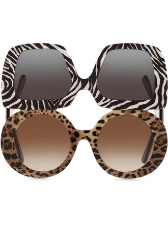 Dolce & Gabbana Eyewear chunky double sunglasses - women - Acetate - One Size - Black