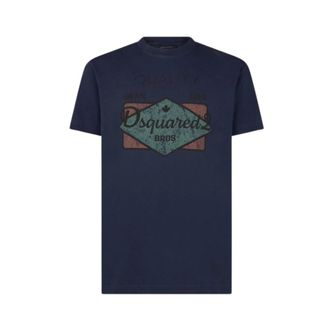 Dsquared2 Heren, Tops, Blauw, Maat: L Katoen