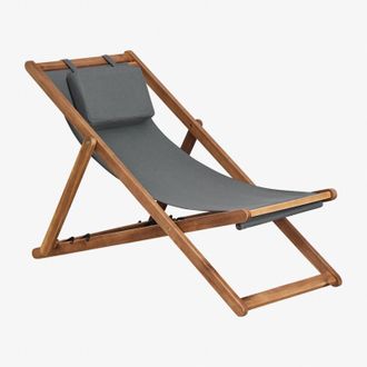 Sklum Sedia a dondolo pieghevole con cuscino in legno Kardis SKLUM