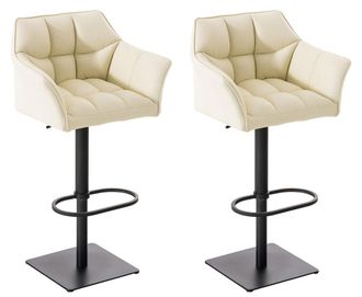 Clp Set De 2 Taburetes De Bar Damaso Crema Negro