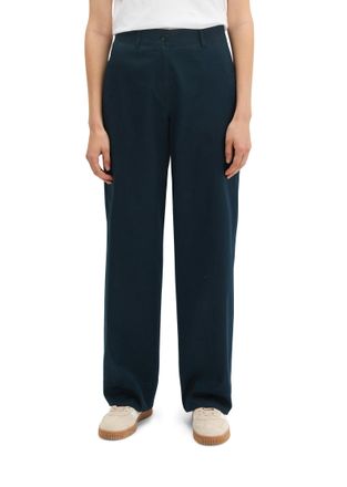 Marc O'Polo Chinohose MARC OPOLO Lande, Damen, Gr. 34, N-Gr, thunder blau, Twill, Obermaterial: 97% Baumwolle, 3% Elasthan, unifarben, weit lang, Hosen Chinohose,