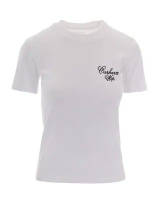 Carhartt Work in Progress White Logo Crew Neck T-Shirt
