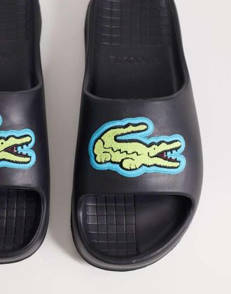 Lacoste Serve 2.0 - Sliders nere con logo-Nero