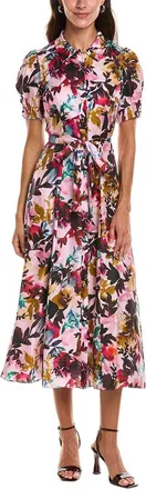 Saloni Saloni Vanessa Dotty Stamped Satin Silk Dress
