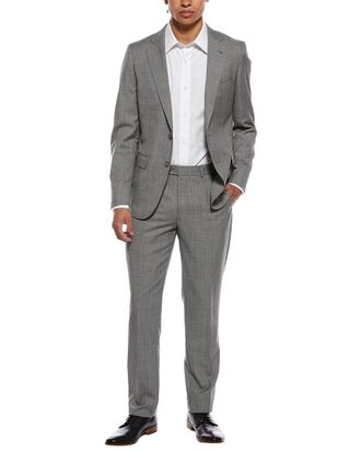 Zanetti 2pc Wool-Blend Patro Suit with Flat Front Pant
