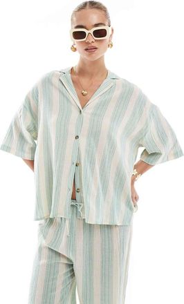 Billabong Sunny Daze - Camicia da mare a maniche corte verde isola in coordinato