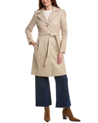 Badgley Mischka Leather Trench Coat